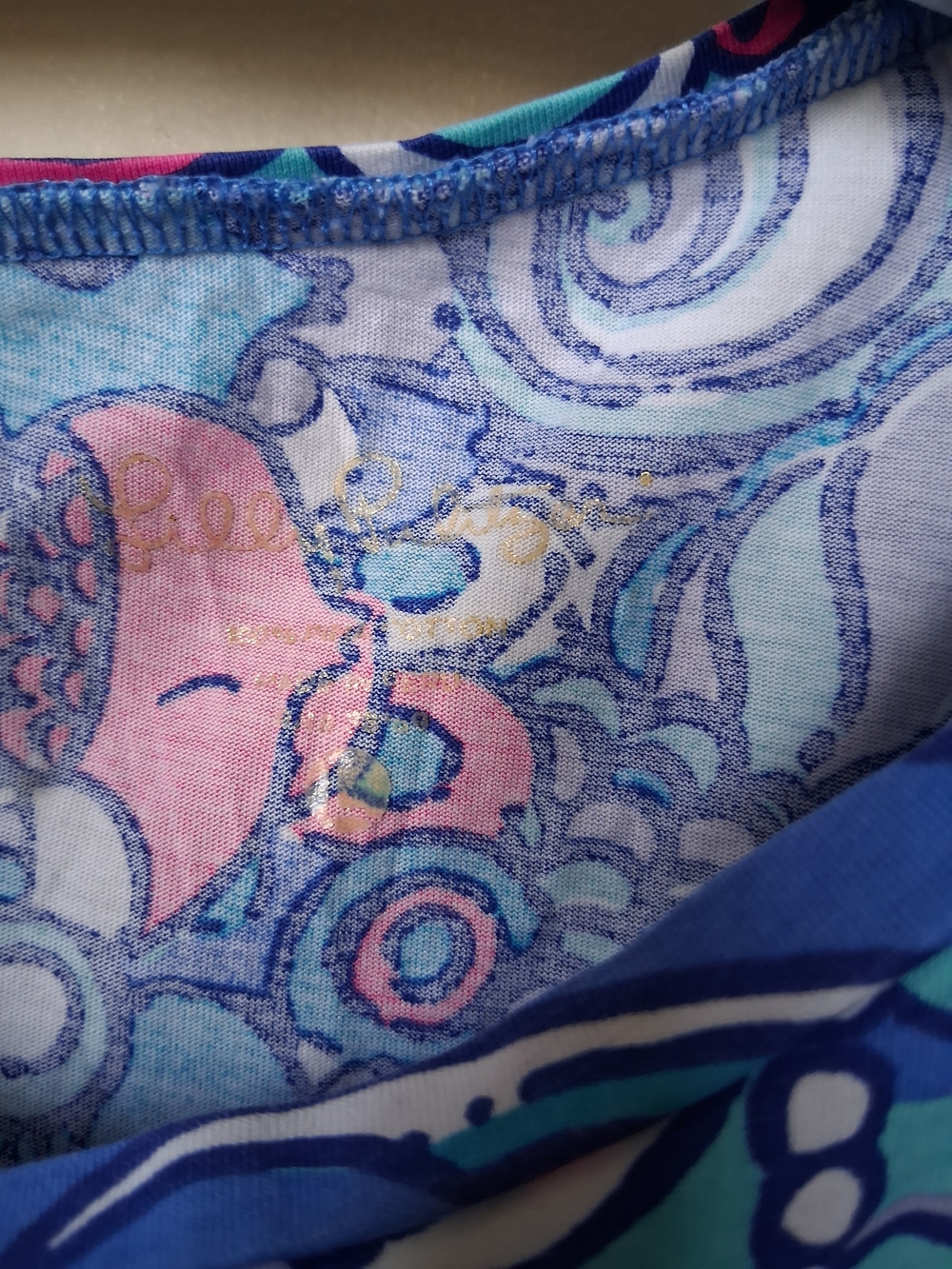 Lilly Pulitzer Vibrant Blue Turquoise Pink Patterned Dress - Picture 3 of 3